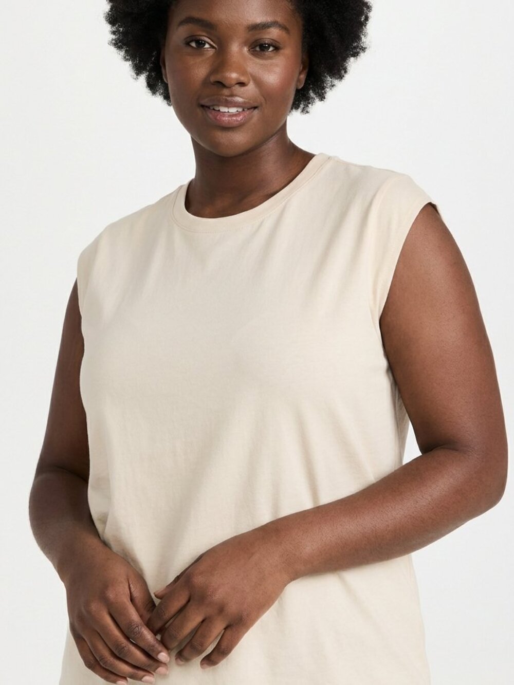 LOFT beige sleeveless top-Size Large